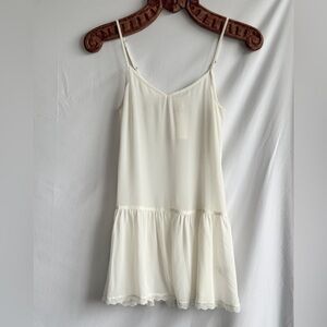 Elegant Cream Spaghetti Strap Slip dress/tunic top